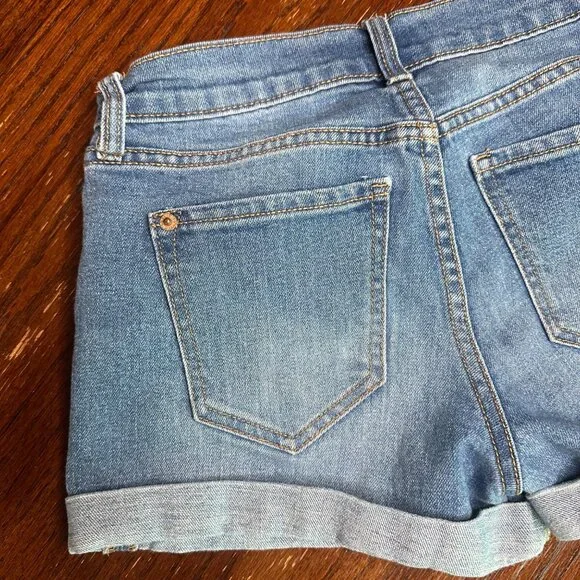 Old Navy Cuffed Denim Jort Light Blue Jean Shorts Size 0 - Picture 8 of 10